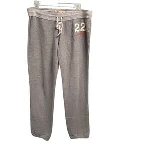 Hollister Size Medium Gray Pull On Sweatpants Jogger Style Y2K Logo Patch Comfy